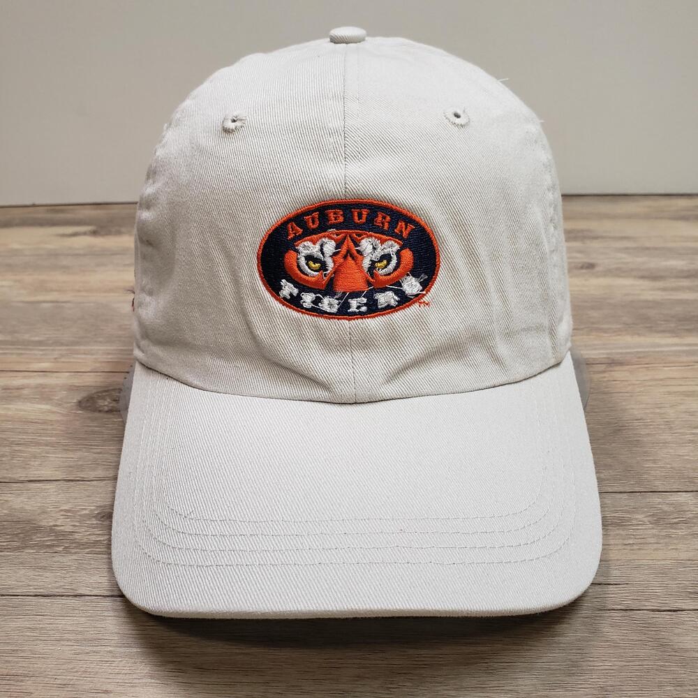 Auburn Tigers Hat Cap Strap Back Mens One Size Beige NCAA Football Ahead Vintage